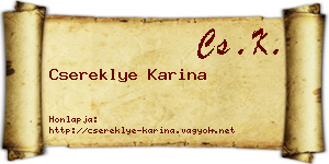 Csereklye Karina névjegykártya